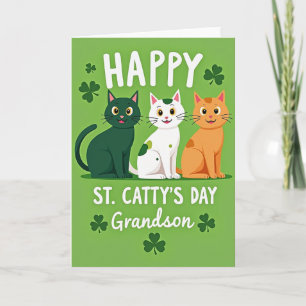 Happy St Cattys Day Grandson Card