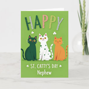 Happy St Cattys Day Nephew Card