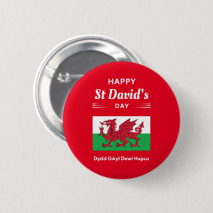 Happy St David's Day Dydd Gŵyl Dewi Hapus 2 6 Cm Round Badge