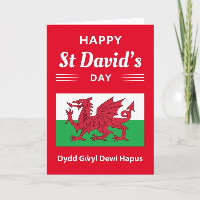 Happy St David's Day Dydd Gŵyl Dewi Hapus 2 Card (Front)