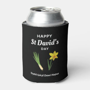 Happy St David's Day Dydd Gŵyl Dewi Hapus 4 Can Cooler