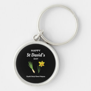 Happy St David's Day Dydd Gŵyl Dewi Hapus 4 Key Ring