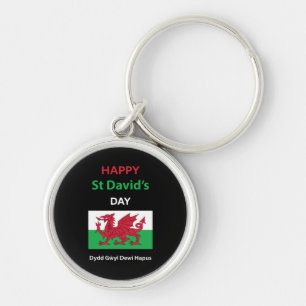 Happy St David's Day Dydd Gŵyl Dewi Hapus Key Ring