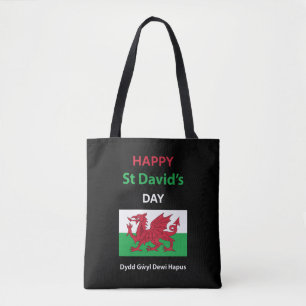 Happy St David's Day Dydd Gŵyl Dewi Hapus Tote Bag