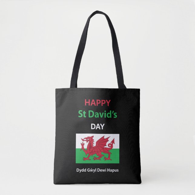 Happy St David's Day Dydd Gŵyl Dewi Hapus Tote Bag (Front)
