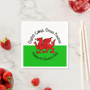 Happy St Davids Day in Celtic Style Cocktail Napkin