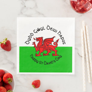 Happy St Davids Day in Celtic Style Napkin