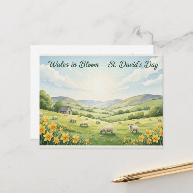 Happy St. David's Day Postcard (Front/Back In Situ)