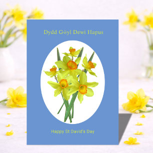 Happy St David's Day Welsh Daffodils Card