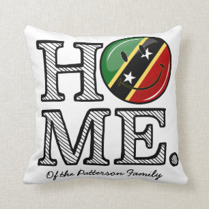 Happy St. Kitts Flag House Warmer Cushion