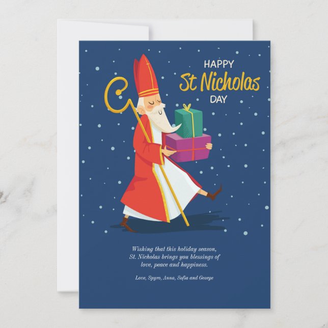 Happy St. Nicholas Day Greeting Card (Front)