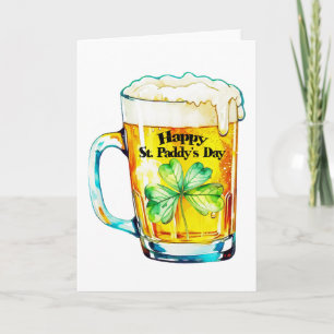 Happy St Paddy's Day Beer Mug Shamrock Irish Pride Card