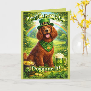 Happy St. Paddy's Day Cute Irish Setter Card