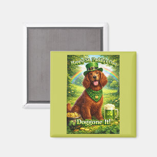 Happy St. Paddy's Day Cute Irish Setter  Magnet