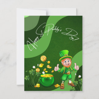 Happy St Paddy's Day Leprechaun Holiday Card