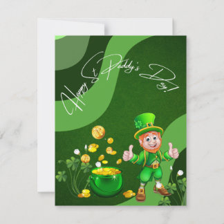 Happy St Paddy's Day Leprechaun Holiday Card