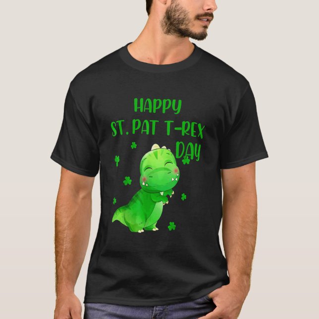 Happy St Pat Rex Day Dino Monster Truck Patricks D T-Shirt (Front)