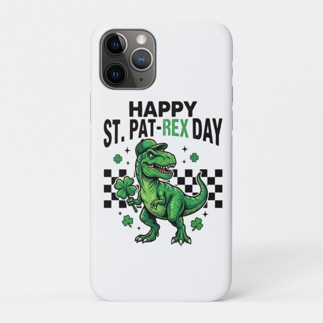 Happy St Pat-Rex Day Dinosaur Party Case-Mate iPhone Case (Back)
