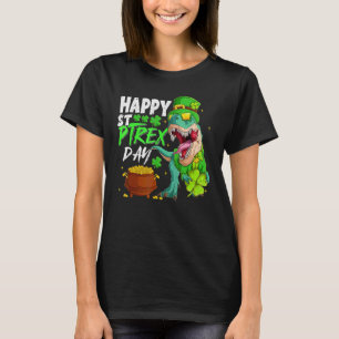 Happy St Pat Rex Day Funny St Patrick Cute T Rex T-Shirt