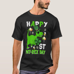 Happy St Pat Rex Day Leprechaun Dinosaur Irish Pat T-Shirt