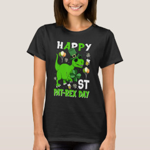 Happy St Pat Rex Day Leprechaun Dinosaur Irish Pat T-Shirt