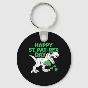 Happy St Pat Rex Day Shirt St Patricks Dinosaur To Key Ring