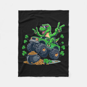 Happy St Pat-rex Day St Patricks Day Dinosaur Mons Fleece Blanket
