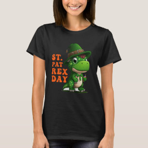 Happy St Pat Rex Day St Patricks Day Rex Leprechau T-Shirt