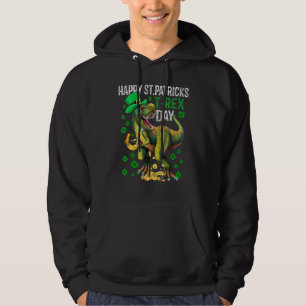 Happy St Pat Rex Dinosaur Saint Patrick's Day Boys Hoodie