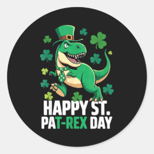 Happy st pat-rex dinosaur saint patrick's day for classic round sticker