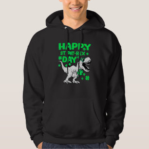 Happy St PaT Rex Dinosaur Saint Patrick's Day For Hoodie