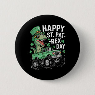 Happy St Pat-rex Patricks Day Dinosaur Monster Tru 6 Cm Round Badge