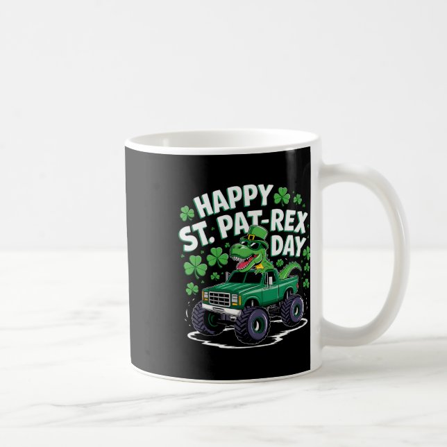 Happy St Pat-rex Patricks Day Dinosaur Monster Tru Coffee Mug (Right)