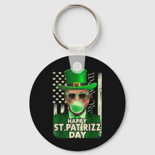 Happy St Pat Rizz Day Funny St. Patricks Day Key Ring