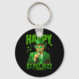 Happy St Pat Rizz Day Funny St. Patricks Day Trump Key Ring