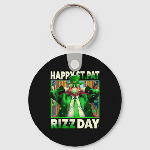 Happy St Pat Rizz Day Trump Funny St. Patricks Key Ring