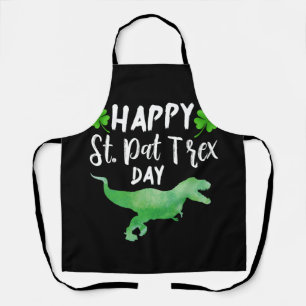 Happy St. Pat T-rex Day Cute St Apron