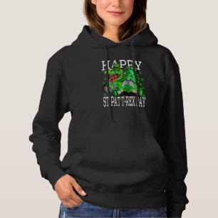 Happy St Pat T Rex Day Dinosaur Gnomes St Patrick' Hoodie