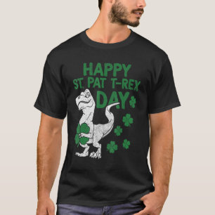 Happy St Pat T rex Dinosaur  Dino St Patricks Iris T-Shirt