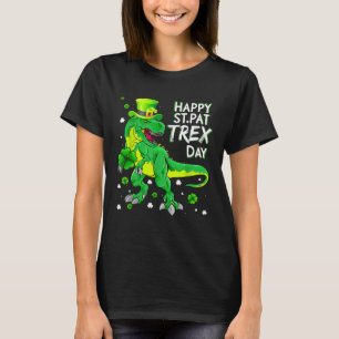 Happy St Pat T Rex Saint Patrick's Day Boys Kids I T-Shirt