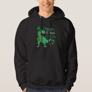 Happy St Pat T Rex Saint Patrick's Day Dinosaur Bo Hoodie