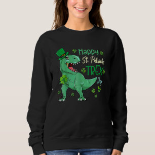 Happy St Pat T Rex Saint Patrick's Day Dinosaur Bo Sweatshirt