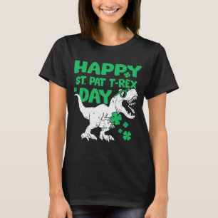 Happy St Pat T-Rex Saint Patrick's Day Dinosaur Bo T-Shirt