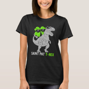 Happy St Pat T Rex Saint Patrick's Day Dinosaur Bo T-Shirt