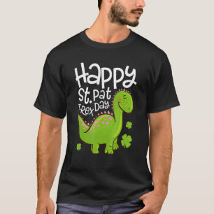 Happy St Pat T Rex Saint Patrick's Day Dinosaur Bo T-Shirt