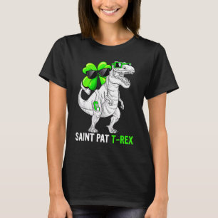 Happy St Pat T Rex Saint Patrick's Day Dinosaur Bo T-Shirt