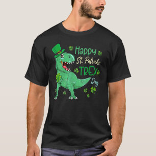 Happy St Pat T Rex Saint Patrick's Day Dinosaur Bo T-Shirt