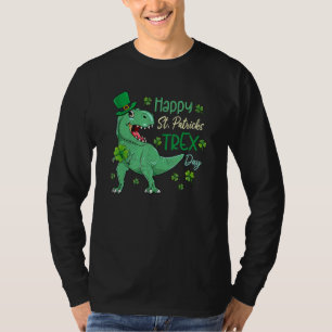 Happy St Pat T-Rex Saint Patrick's Day Dinosaur Bo T-Shirt