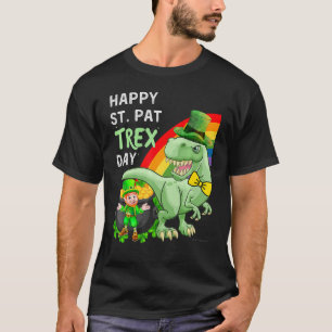 Happy St Pat T Rex Saint Patrick's Day Dinosaur T-Shirt