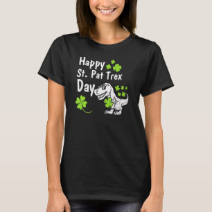Happy St Pat T Rex Saint Patrick's Day Funny Dinos T-Shirt